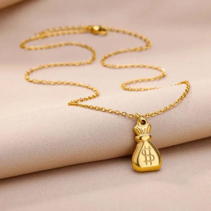 Money Bag Pendant Necklace