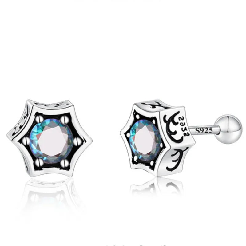 Six Pointed Star Multicolor single Earring