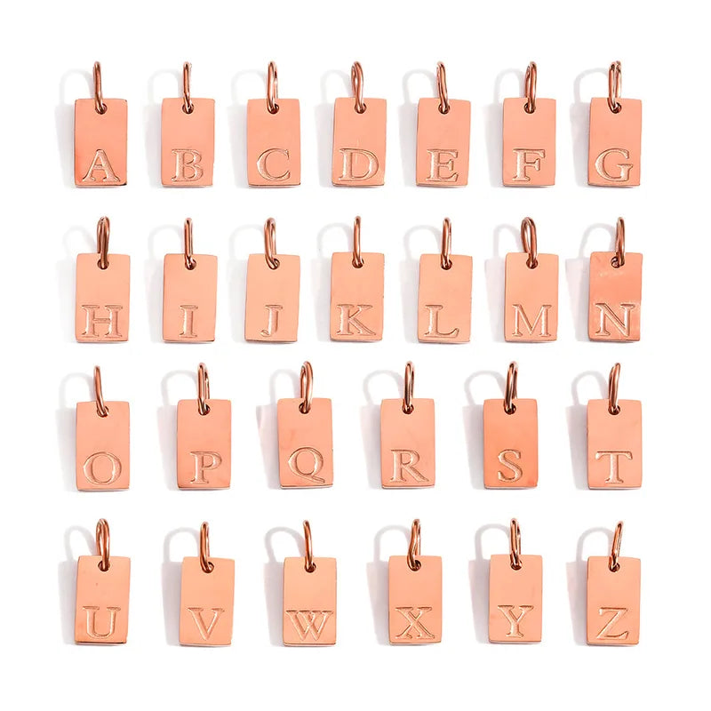 Amira Tiny Initial Rectangle Necklace