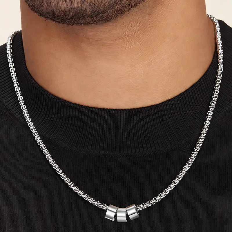 Men's Round Pendant Necklace