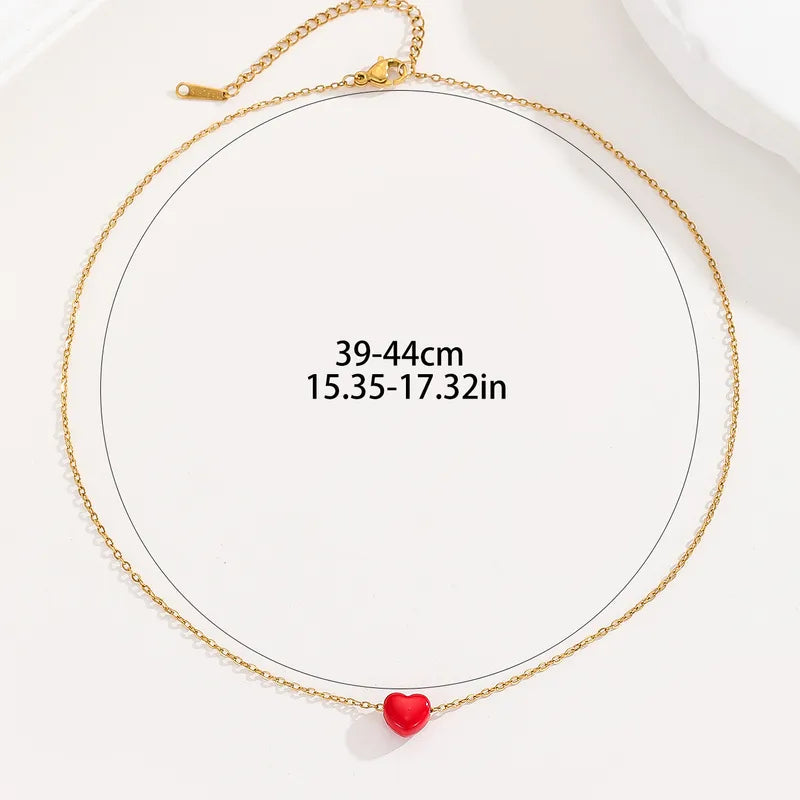 Red Tiny Heart Necklace