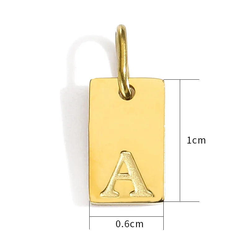 Amira Tiny Initial Rectangle Necklace