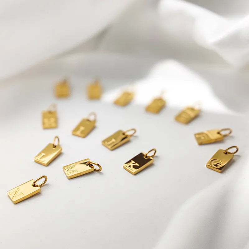 Amira Tiny Initial Rectangle Necklace