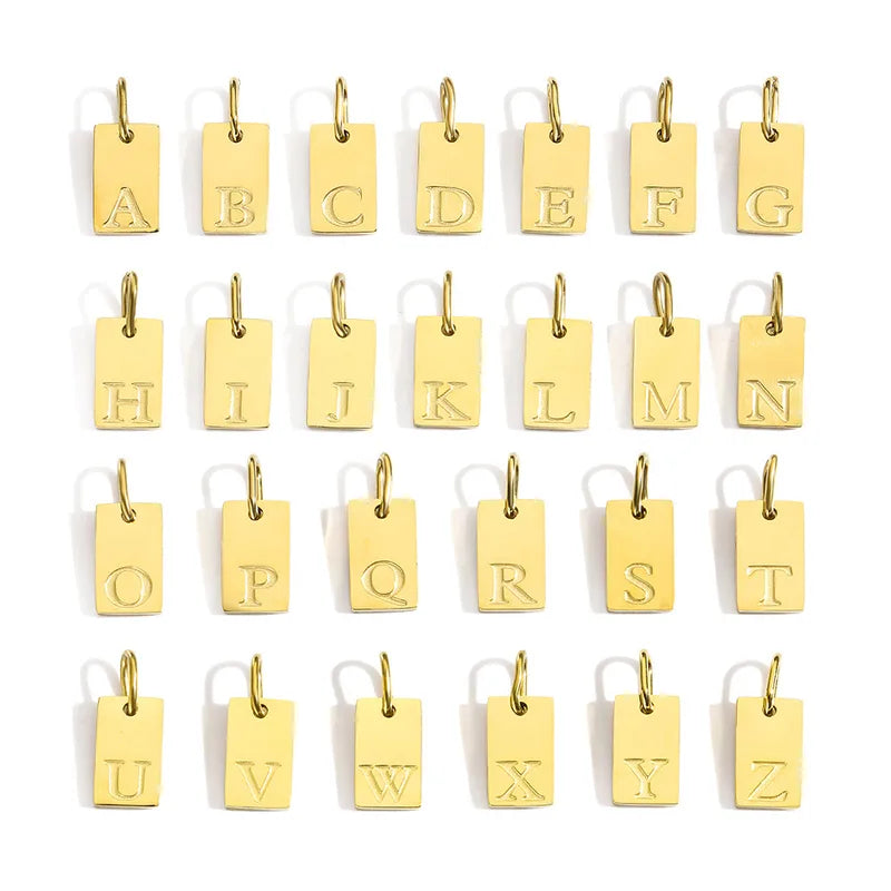 Amira Tiny Initial Rectangle Necklace