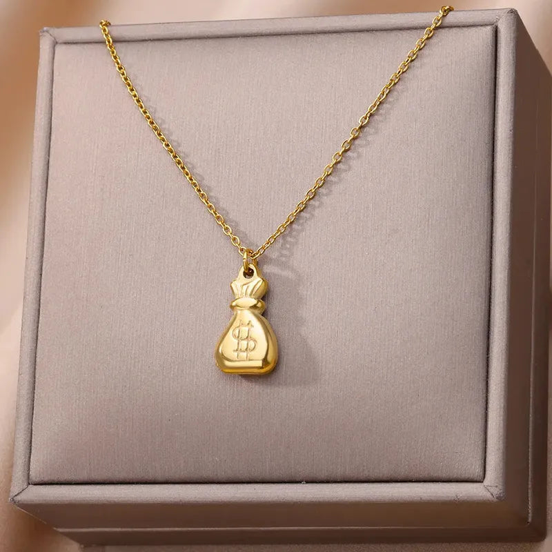Money Bag Pendant Necklace