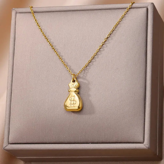 Money Bag Pendant Necklace