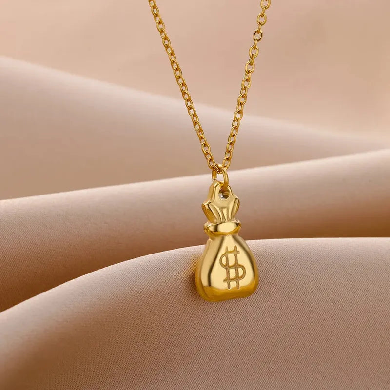 Money Bag Pendant Necklace