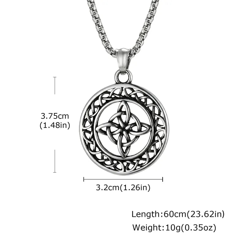 Celtic Knot in a Circle Pendant Necklace
