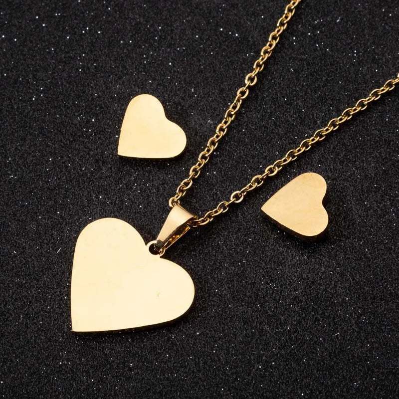 Heart Shape  Necklace/Earrings Set