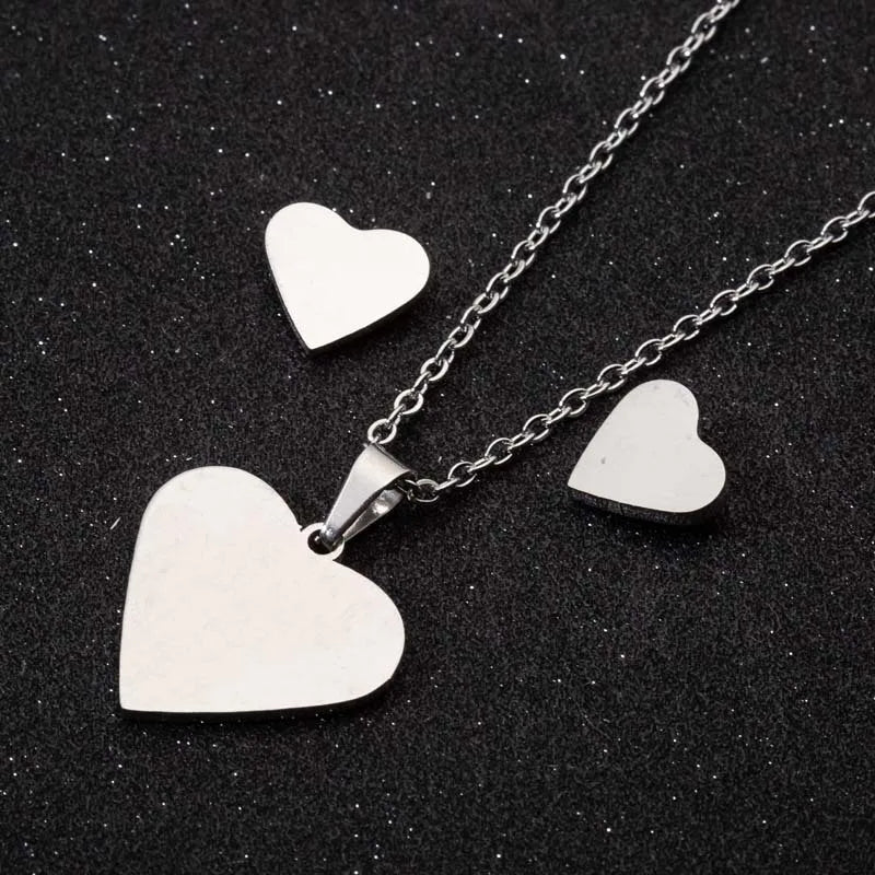 Heart Shape  Necklace/Earrings Set
