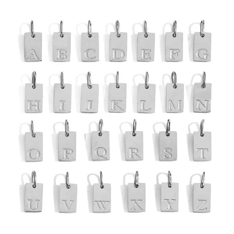 Amira Tiny Initial Rectangle Necklace