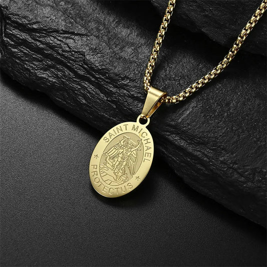 St Michael Pendant 2.7cm Necklace
