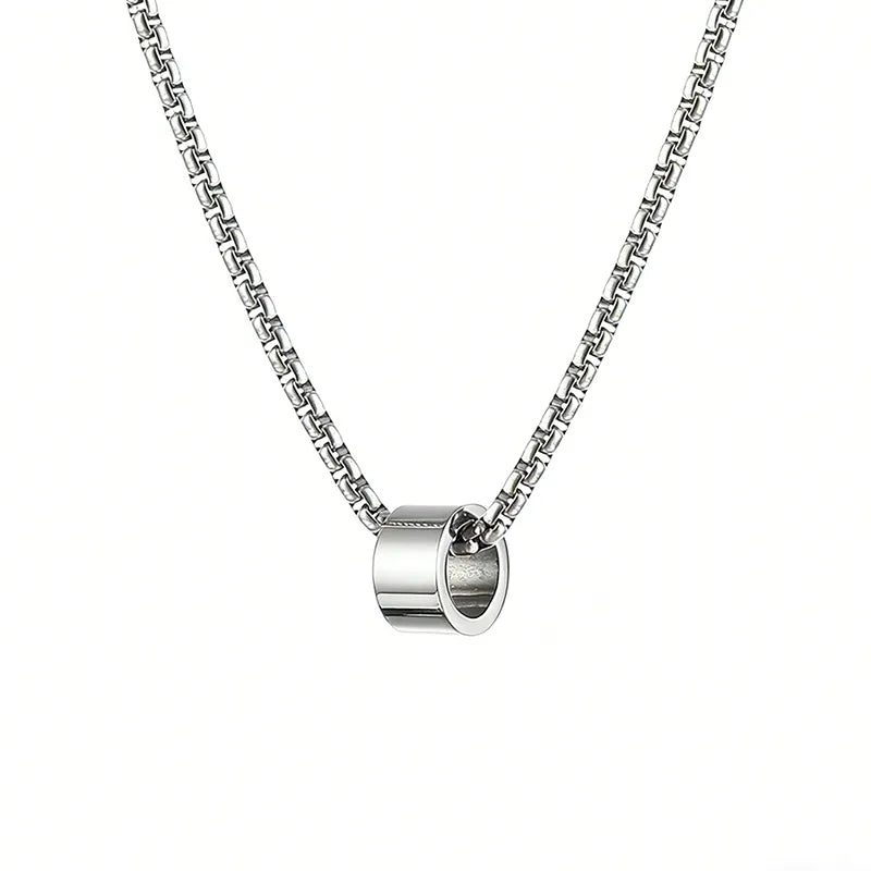 Men's Round Pendant Necklace