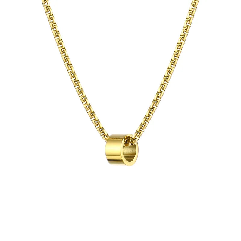 Men's Round Pendant Necklace