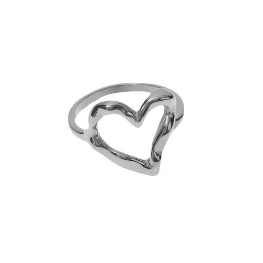 Hollow Single Heart Ring