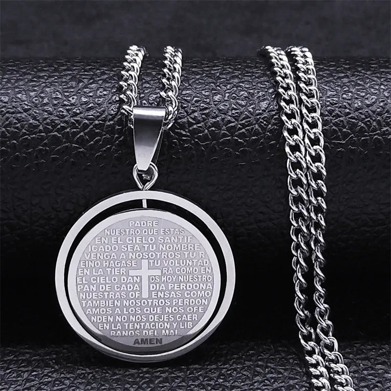 Prayer Cross Pendant Necklace