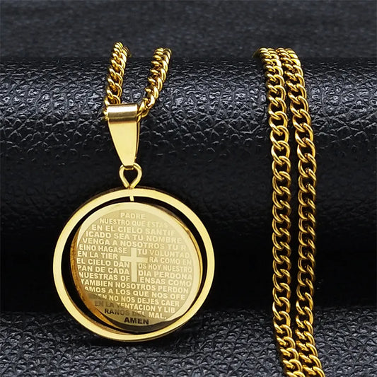 Prayer Cross Pendant Necklace