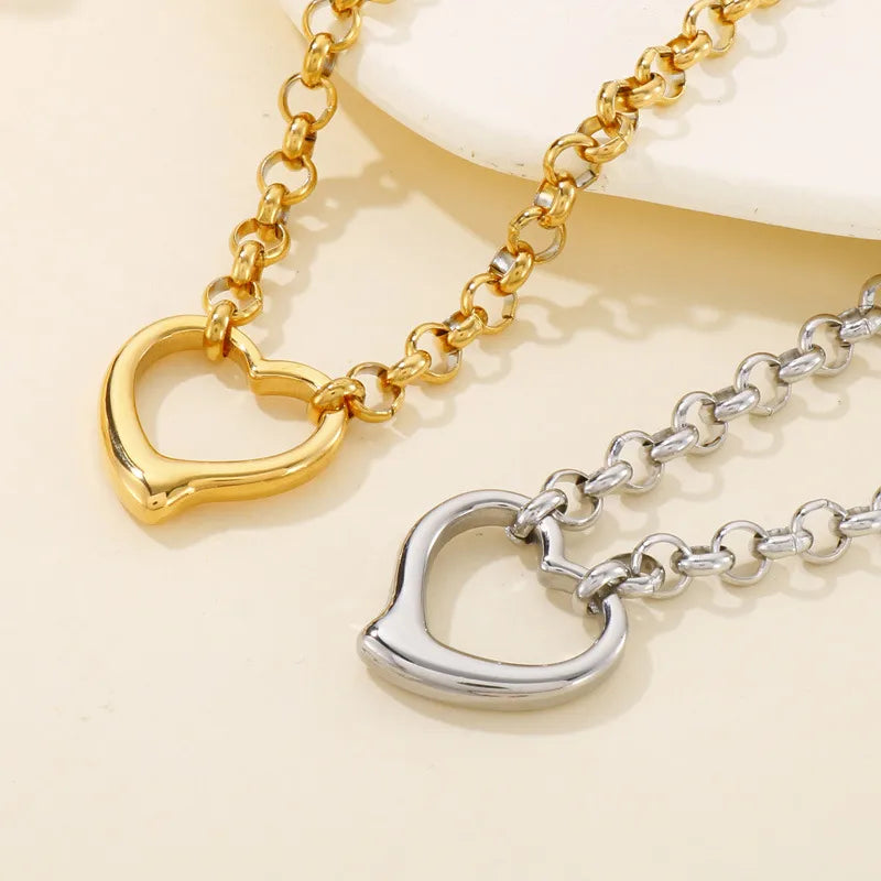 Heart Shape Necklace & Bracelet Set