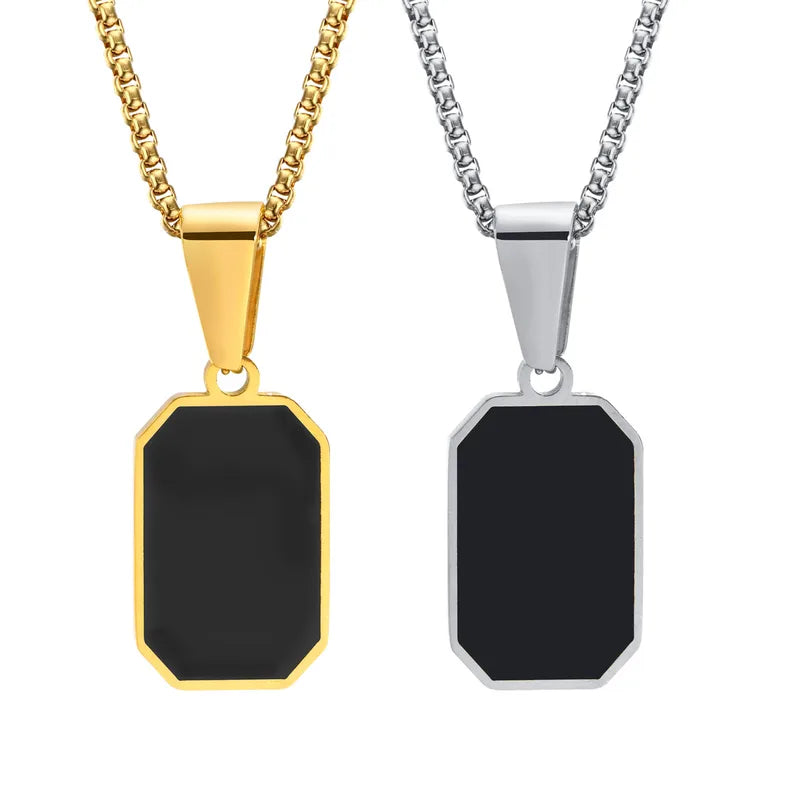Octagon Plaque Pendant Necklace