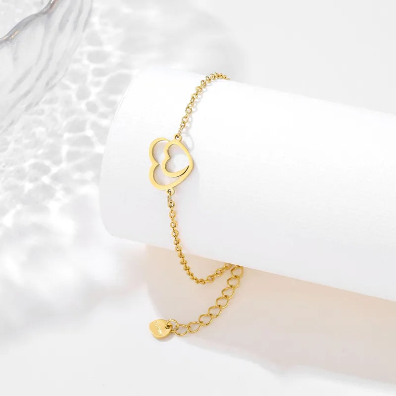 Hollow Double Heart Bracelet