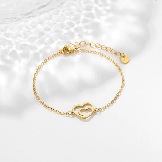 Hollow Double Heart Bracelet