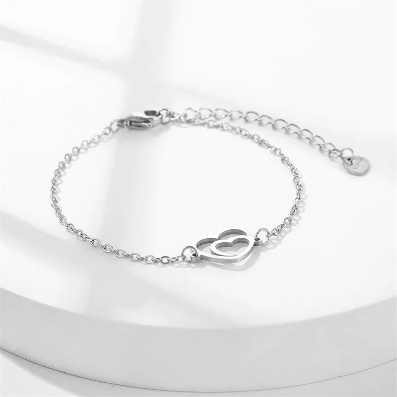 Hollow Double Heart Bracelet