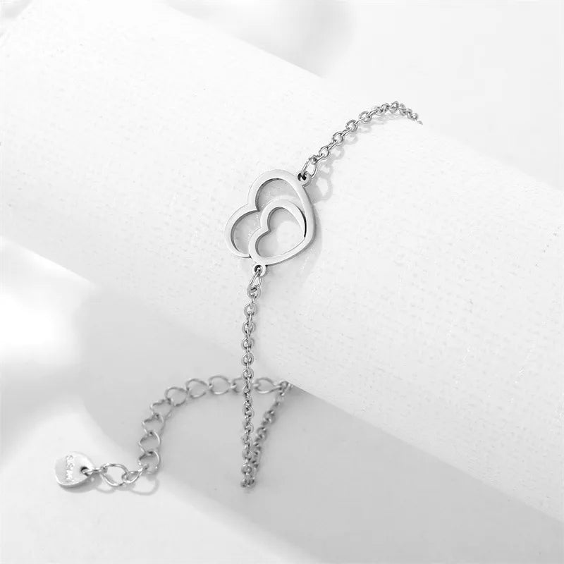 Hollow Double Heart Bracelet