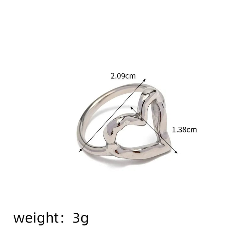 Hollow Single Heart Ring