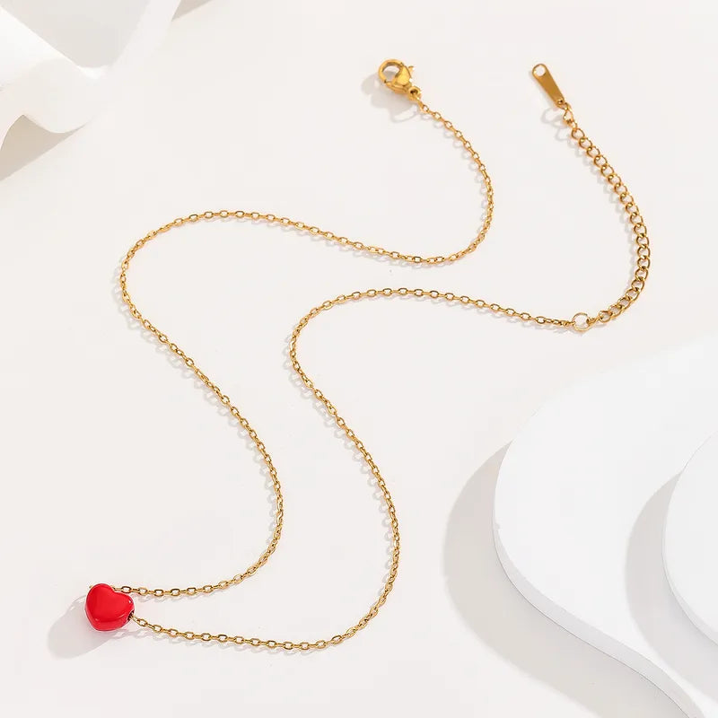 Red Tiny Heart Necklace