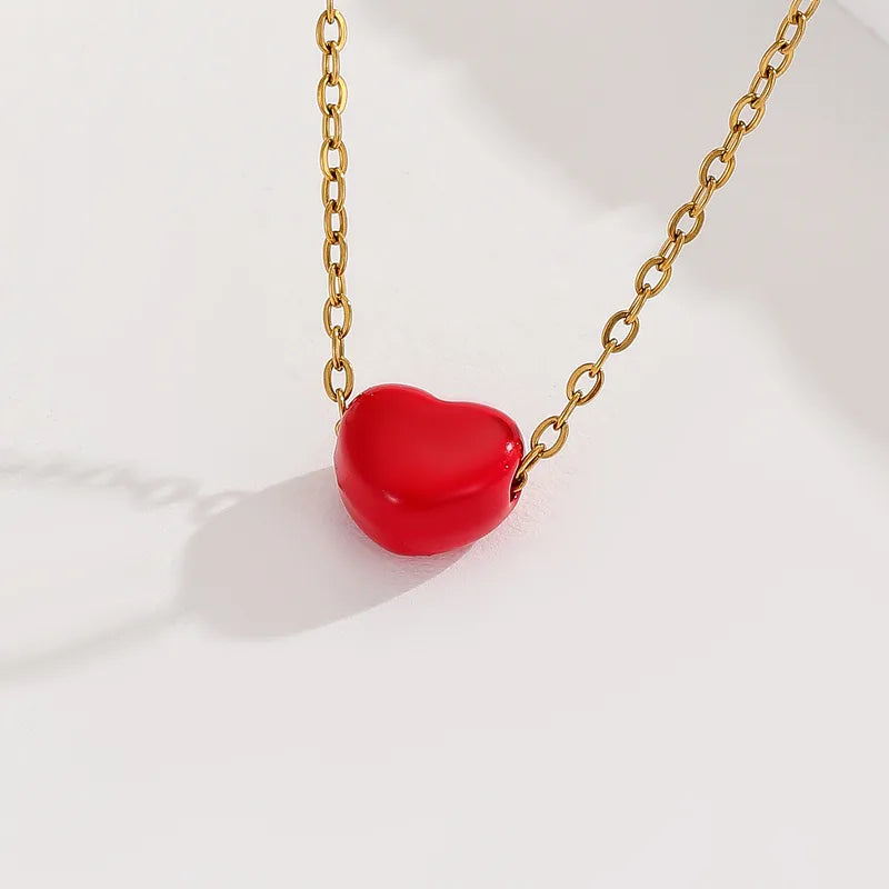 Red Tiny Heart Necklace