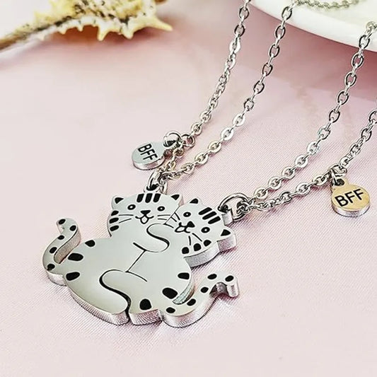 Best Friends Cats Double Necklace
