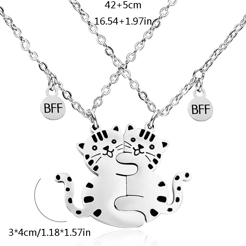 Best Friends Cats Double Necklace