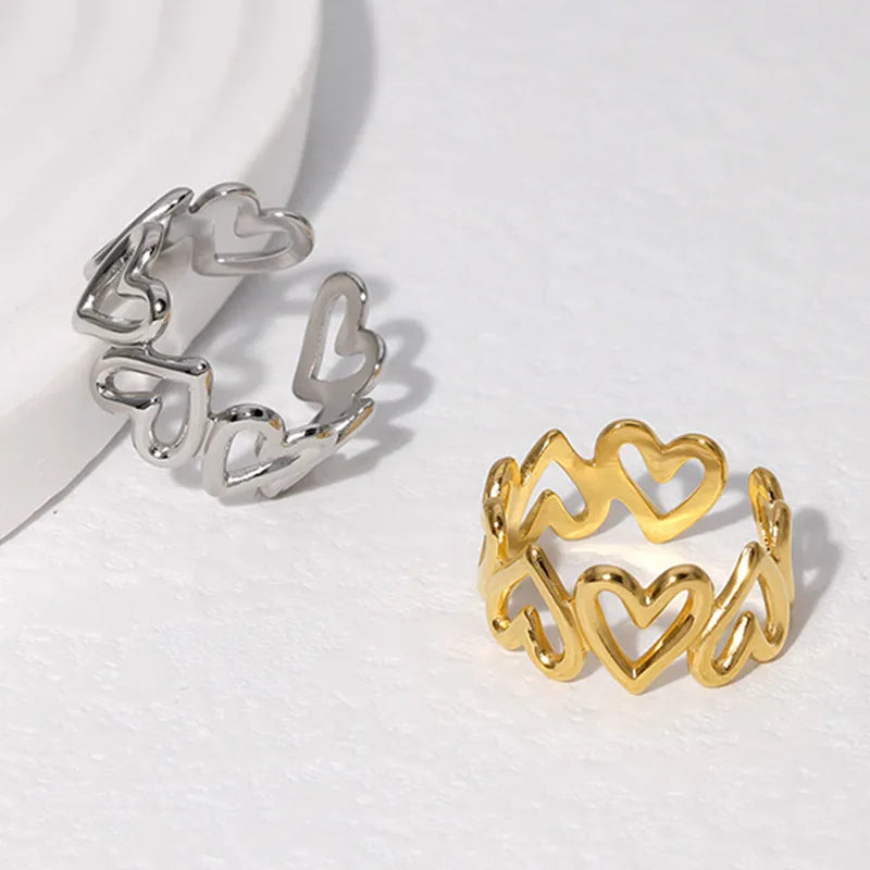 Hollow heart all around ring