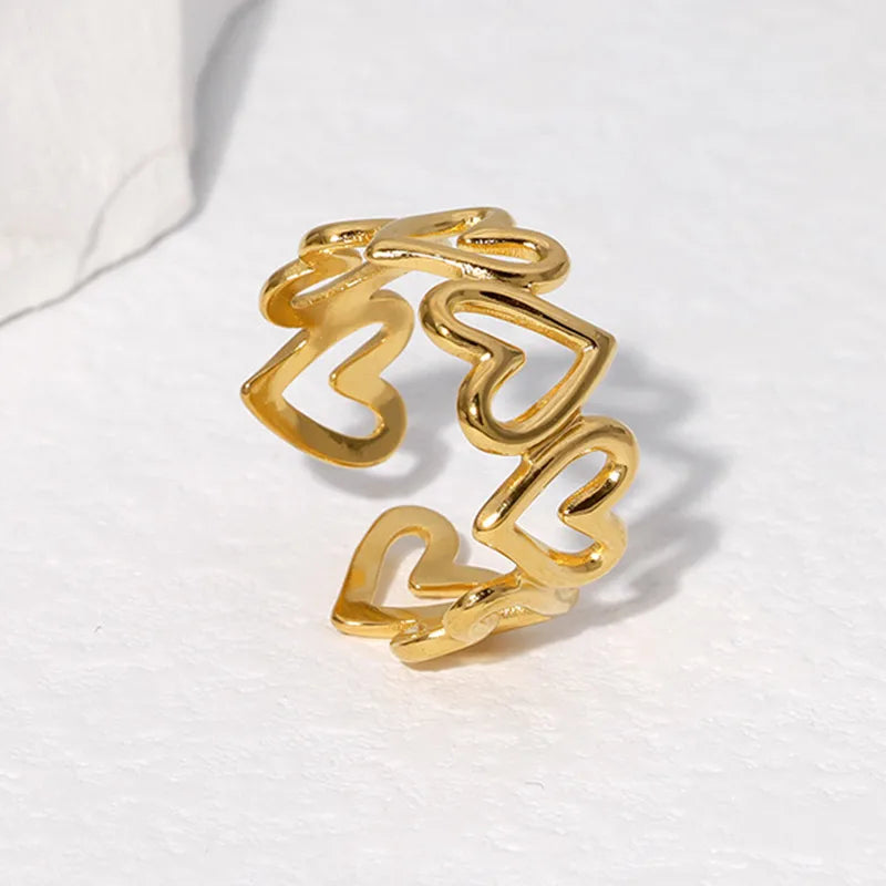 Hollow heart all around ring